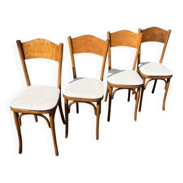 (Lot) 4 Vintage Bistro Chairs (Restored)