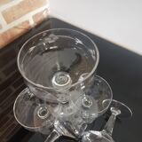 Vintage engraved glass champagne glasses