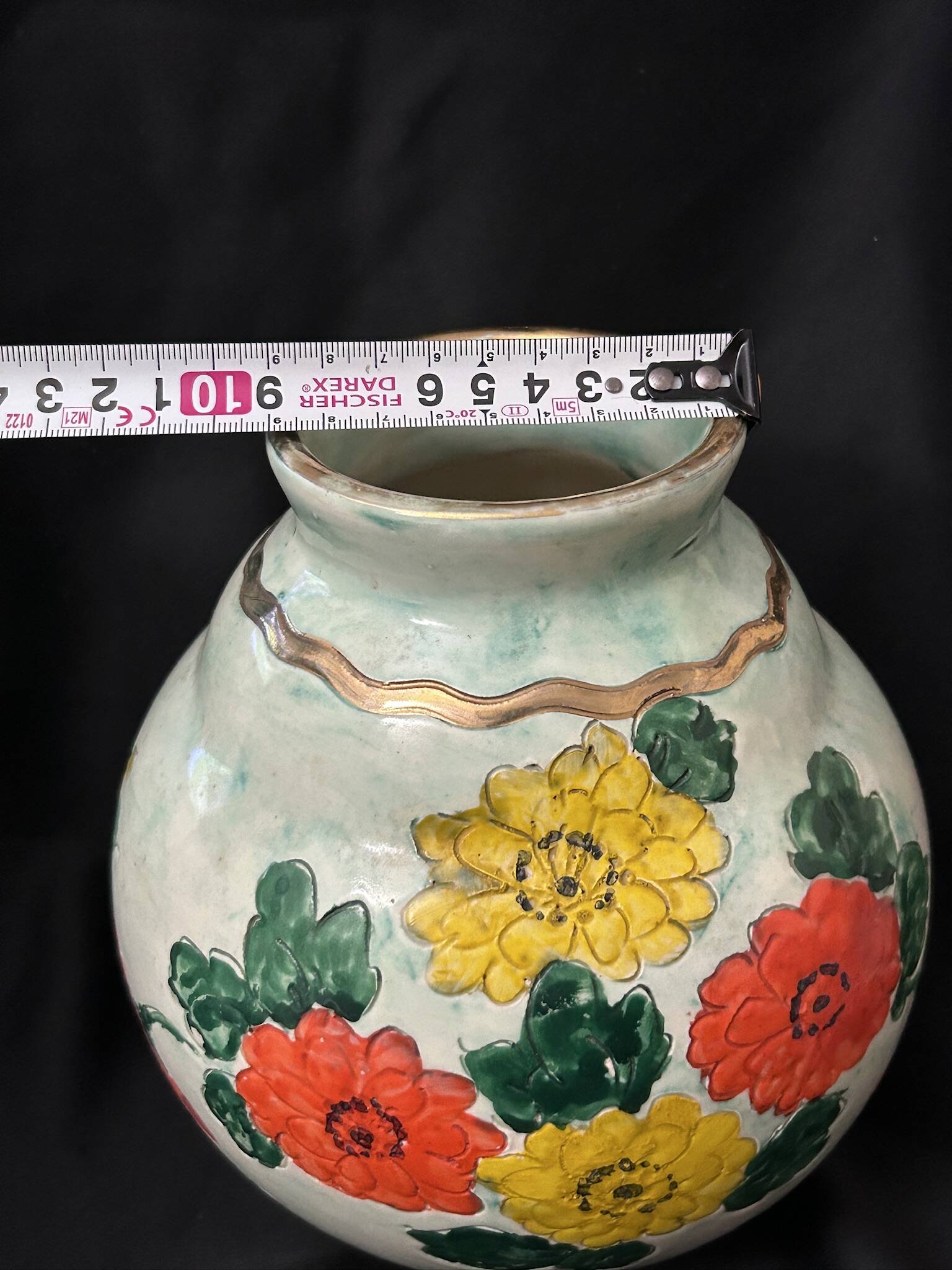Art Nouveau spherical vase signed Jérôme Massier - Vallauris (Early 20th century)