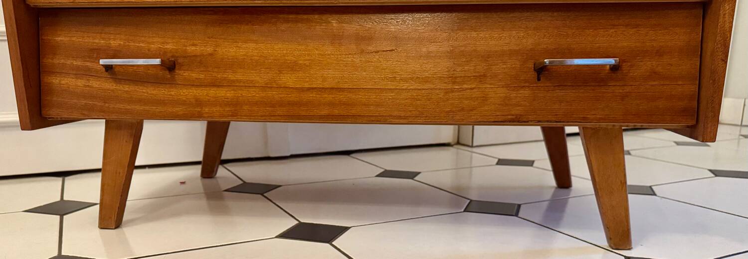Vintage chest of drawers with compass feet