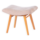 Mid-Century Stool in Upholstery and Beech, Slovakia, 1960s