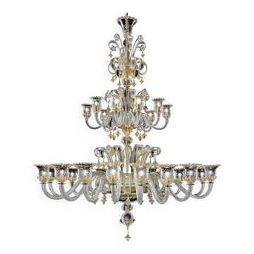 Imperial Style “Rigadin” Murano Glass Chandelier in Venetian Design