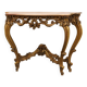 Console en bois doré sculpté avec plateau en marbre rose, style Louis XV / Rococo, It