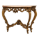 Console en bois doré sculpté avec plateau en marbre rose, style Louis XV / Rococo, It