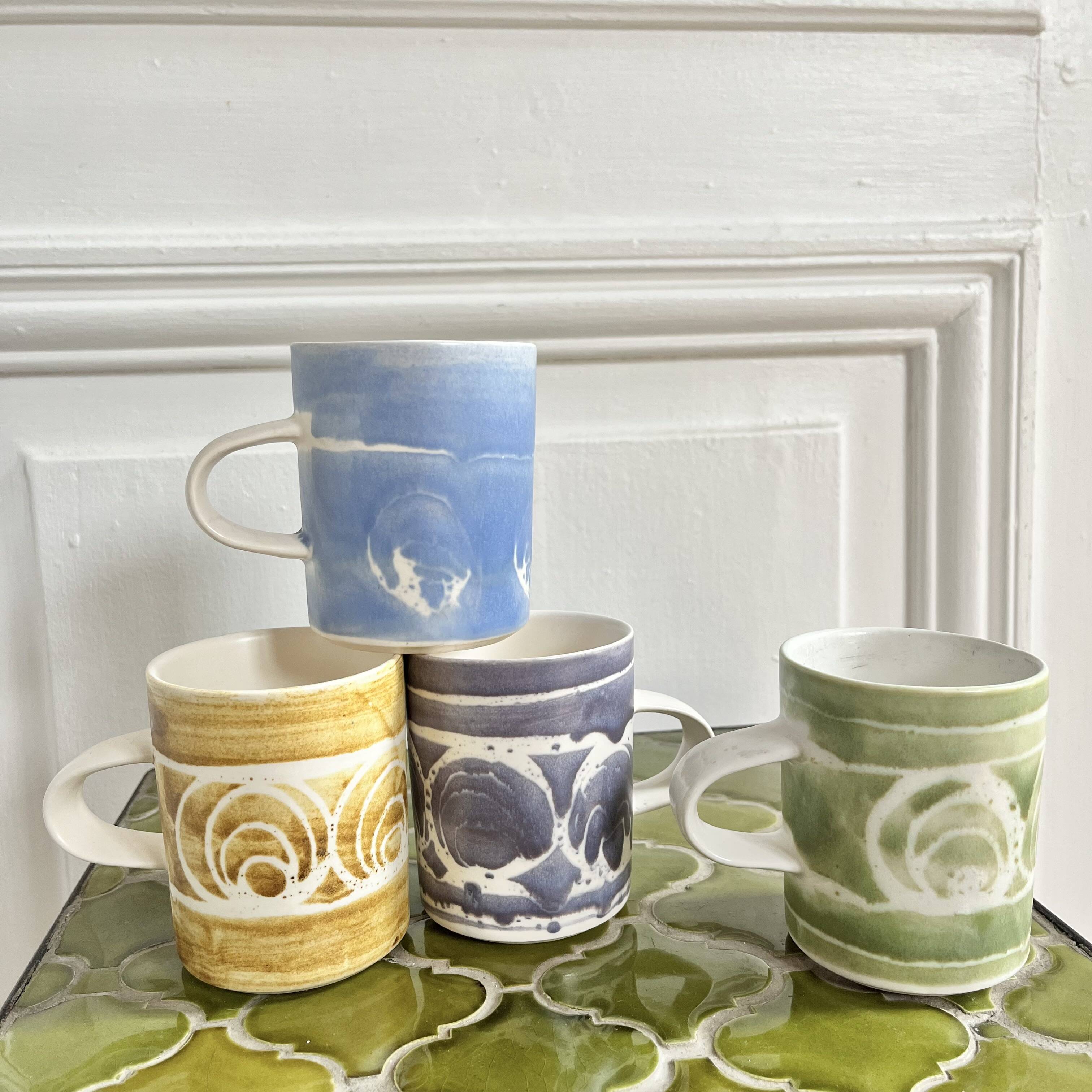 4 English ceramic mugs from the 70s