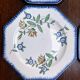 Set of 6 antique octagonal plates Longwy – Old Longwy