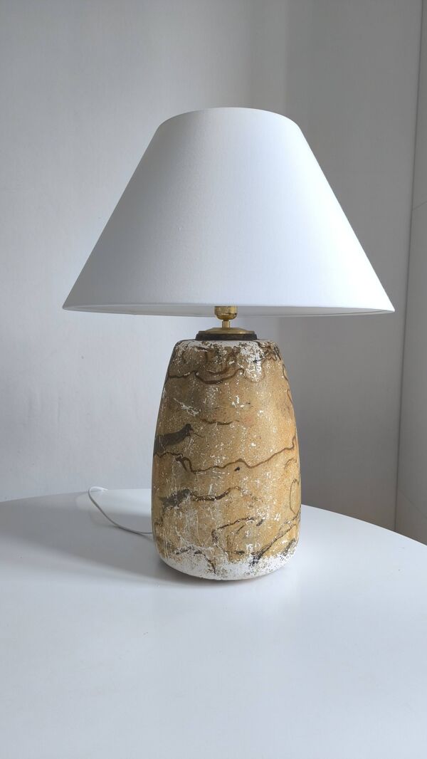 Lampe en faience vintage 1960