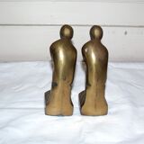 Pair of greenhouses books bronze the thinker by Rodin