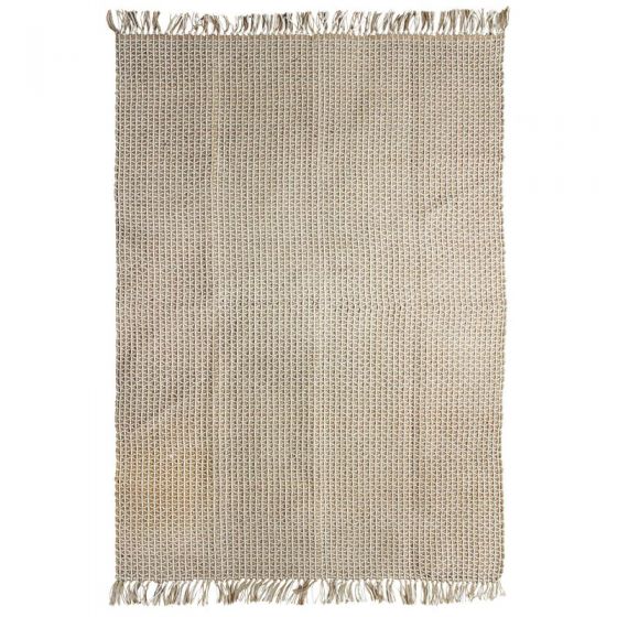 Beige jute and cotton rug 190 x 290 cm
