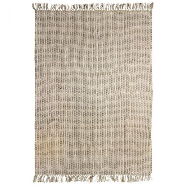 Tapis en jute et coton beige 190 x 290 cm