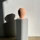 Light pink glazed ceramic vase H:22cm