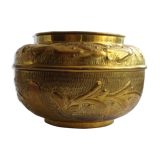 Large brass pot cover 29cm x 21cm vintage