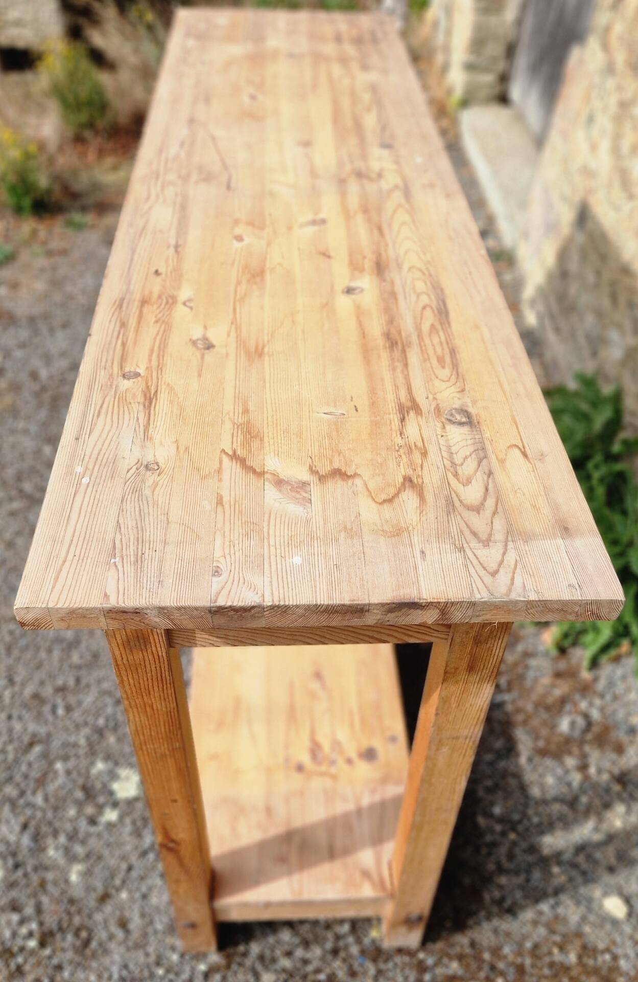 Solid wood console table