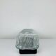 Rectangular wall lamp in molded glass and black metal from the 60s