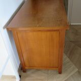 Vintage modernist desk - 5 drawers - shelf - 1950s - closure mechanism