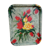 Vintage fiber serving tray, tulips 46x36
