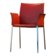 Set of 4 Zanotta armchairs in red leather