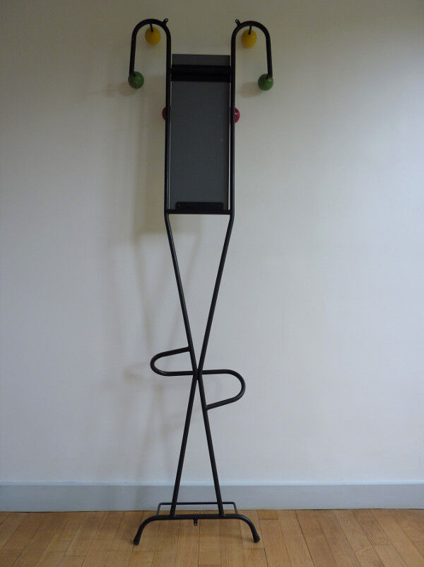 Locker room wall of the 1950s to 6 balls multicoloured wooden