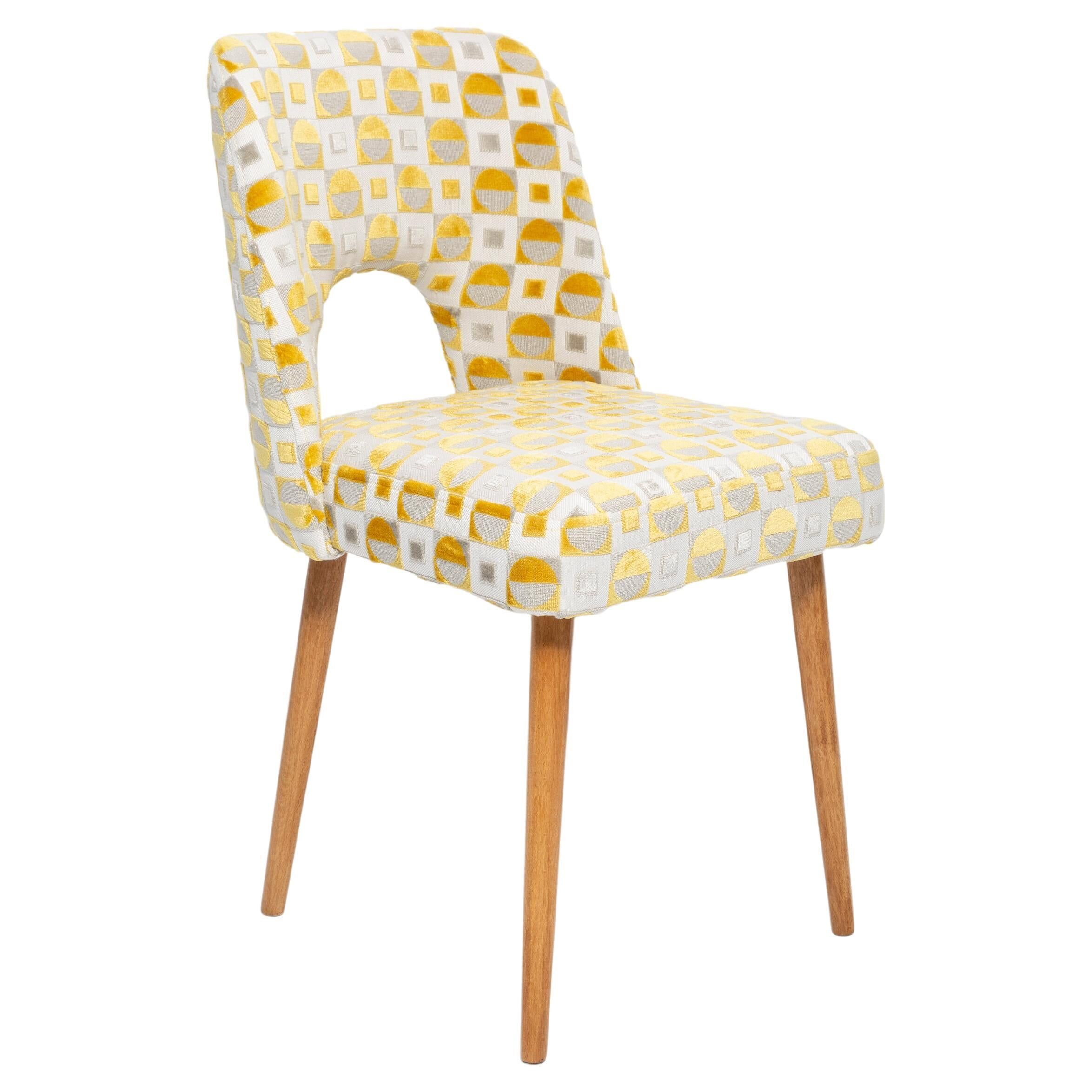 Mustard yellow Shell chair from the mid-century, 1960s