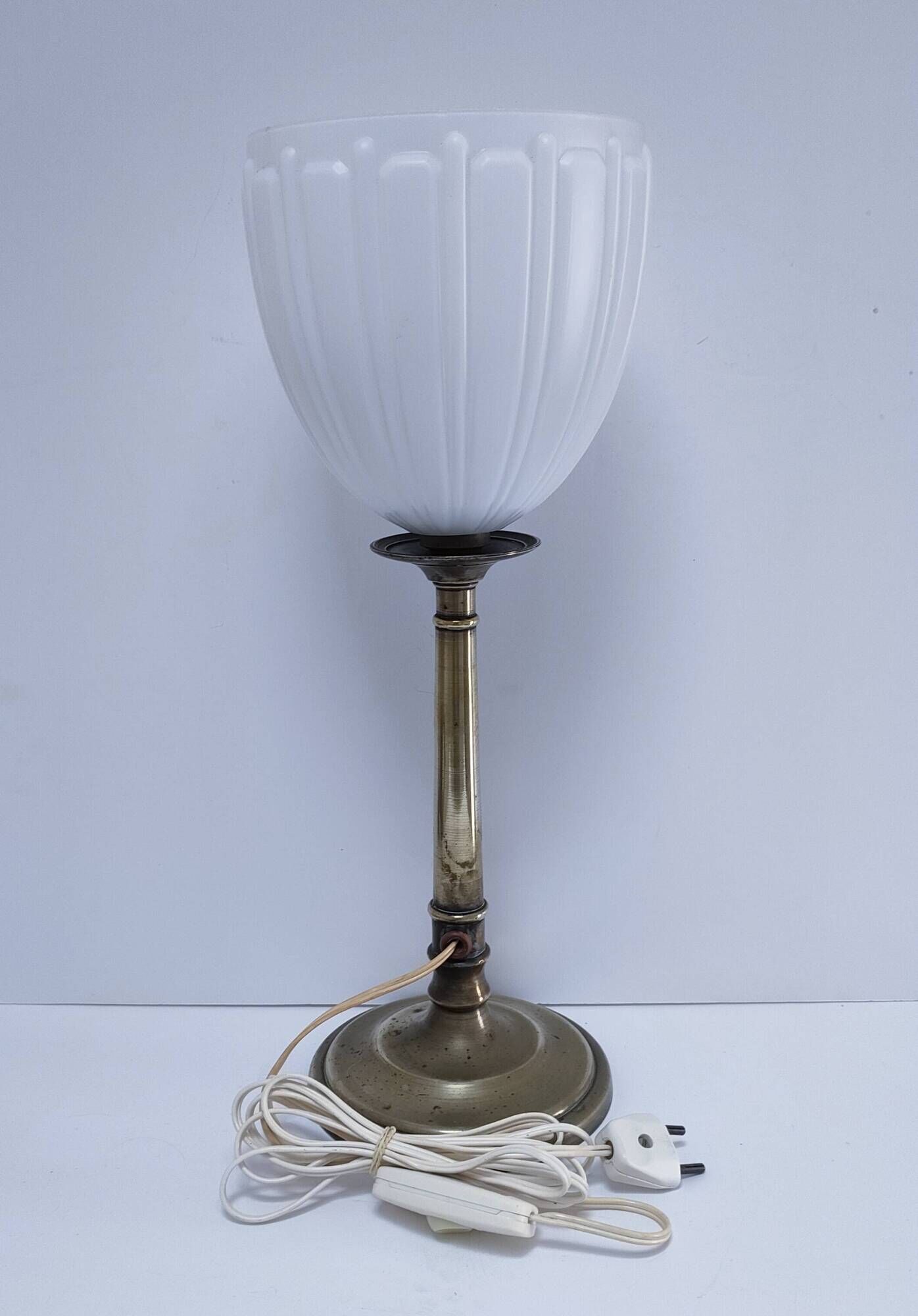 brass glass art deco lamp
