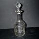Vintage bistro carafe in cut glass with flat ribs H33cm