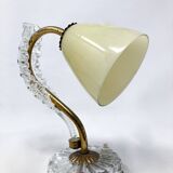 Mid-Century Modern Brass and Glass Table Lamp, 1950s