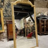 Miroir De Cheminée En Bois Doré « aux Colombes » D’époque Napoléon III , XIX ème 2m46 X 1m24