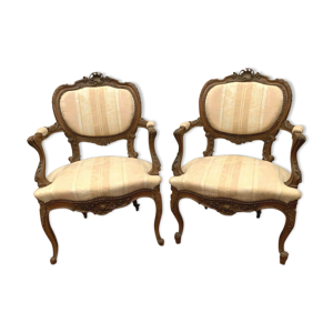 Paire de fauteuils rocaille - xxe