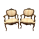 Pair of 20th century walnut rock armchairs