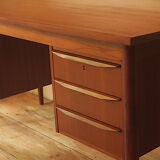 Danish spacious teak desk by Gunnar Nielsen Tibergaard 1960s
