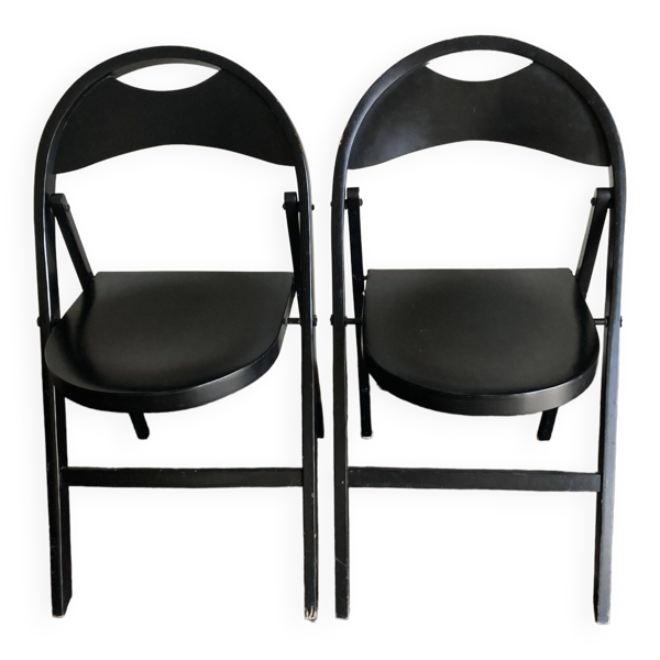 Paire de chaises pliantes Thonet 751 Bahaus en bois courbé