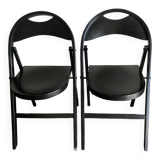 Pair of Thonet 751 Bahaus folding chairs in bentwood