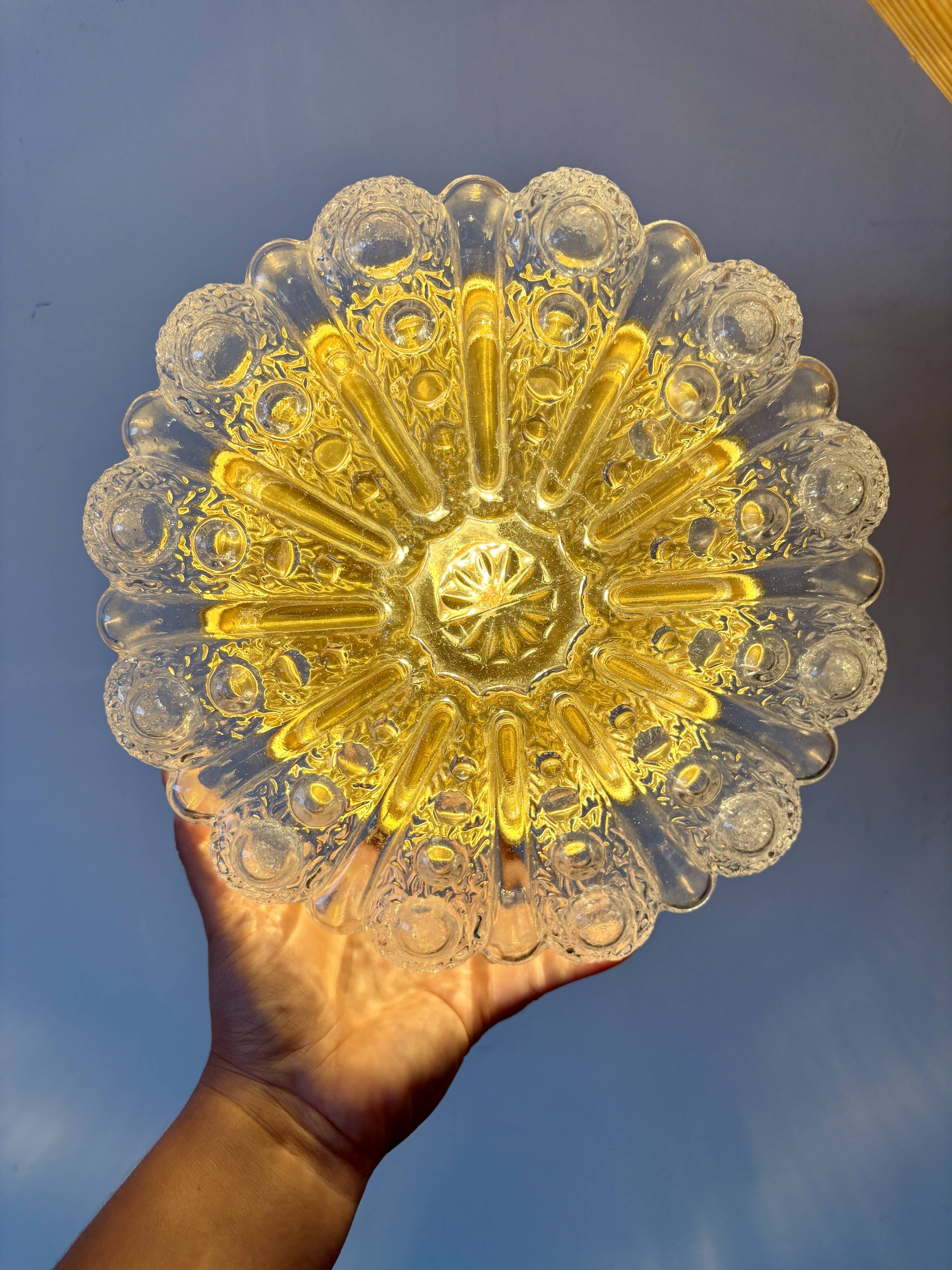 Vintage glass moulded globe wall/ceiling light.