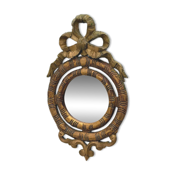 Miroir en bois sculpté doré, Espagne 1970
