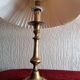 Pair of bronze bedside lamps with pleated lampshade