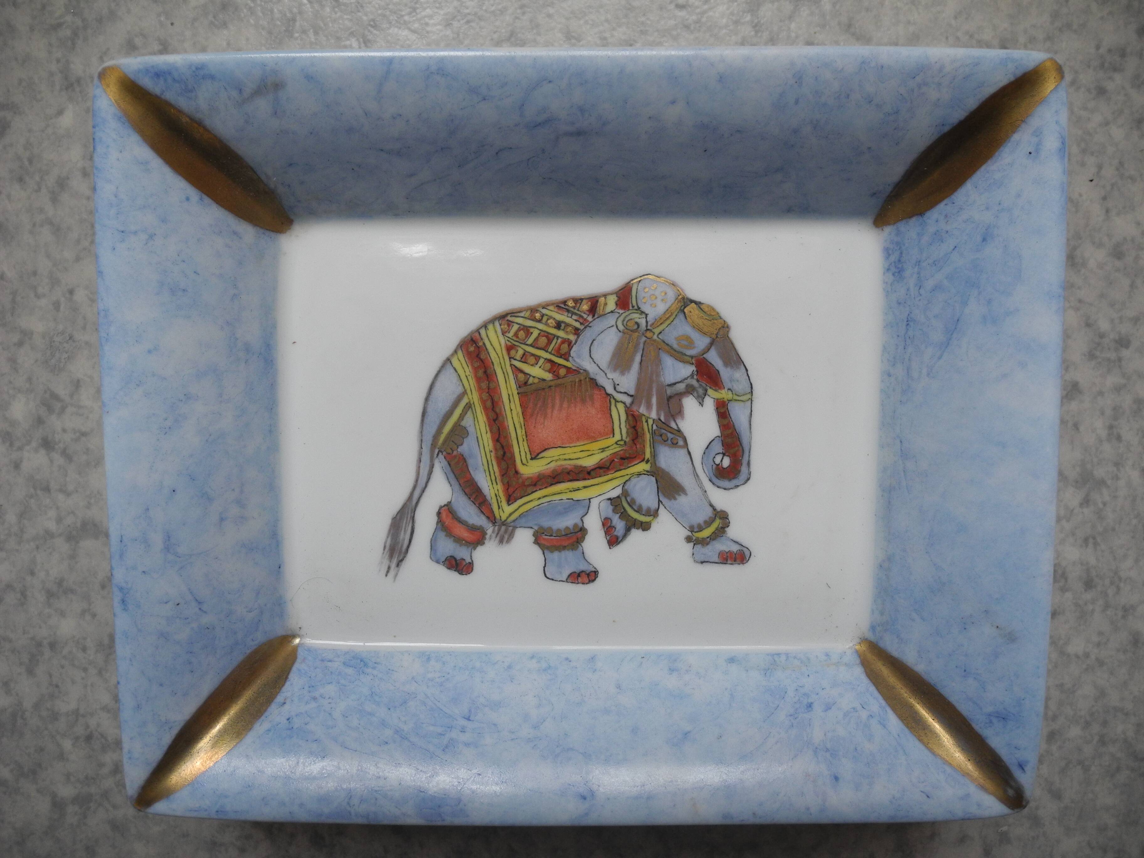 Antique Limoges porcelain ashtray, La Seynie vintage decor