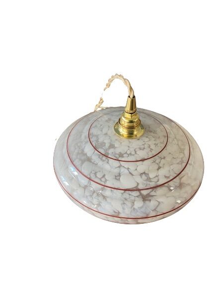 Suspension ou baladeuse globe en verre de Clichy 1950