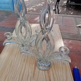 Pair of crystal candlesticks – 80s handcrafted design