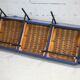 Sofa imitation leather blue and steel, 3 seats, France, circa 1960