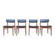 SAX set of 4 vintage Scandinavian chairs, teak and skai furniture
