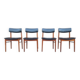 SAX suite de 4 chaises vintage scandinaves, meubles teck et Skaï