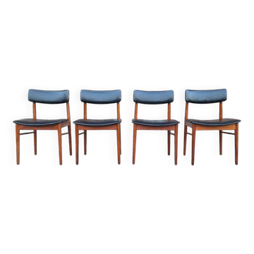 SAX suite de 4 chaises vintage scandinaves, meubles teck et Skaï