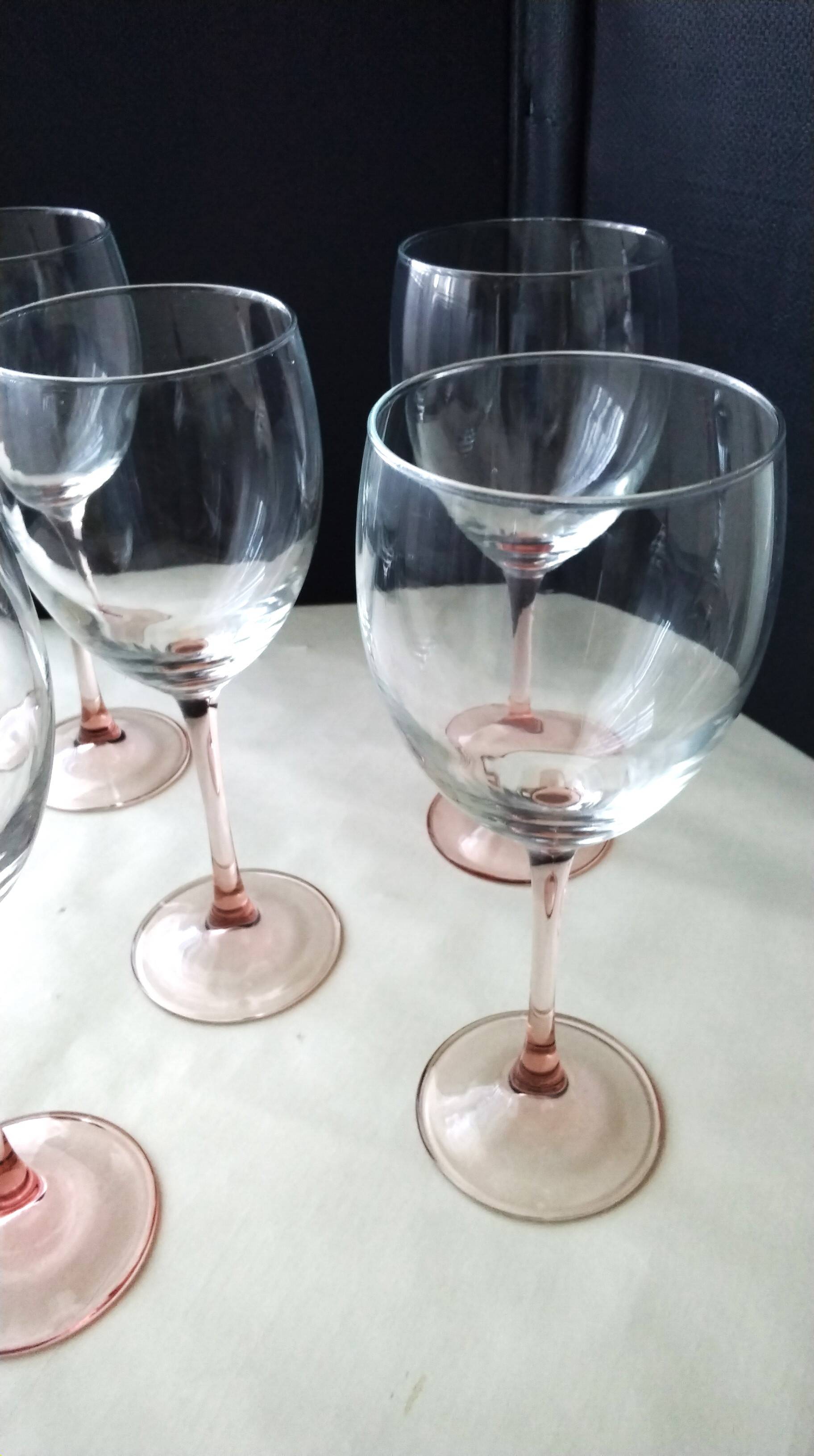6 water glasses or large stem glasses Luminarc Model "Rose"