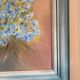 oil painting canvas still life flower bouquet blue violet Lyla