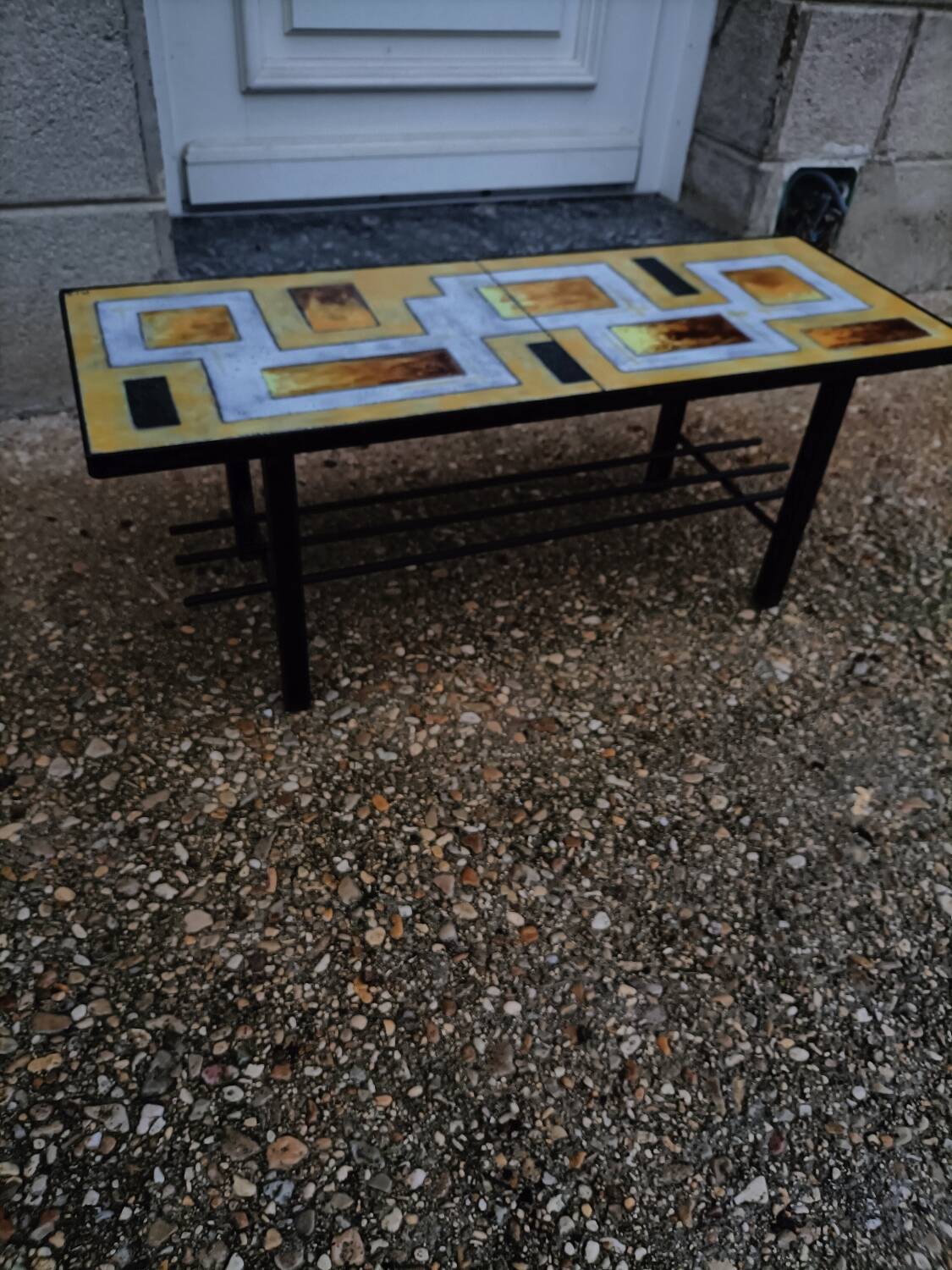 Vallauris coffee table in enamelled lava MJR