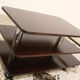 Coffee Table-Bar low laminate rosewood and chromed metal, Italy 70's