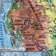 Old school map United States physical and political