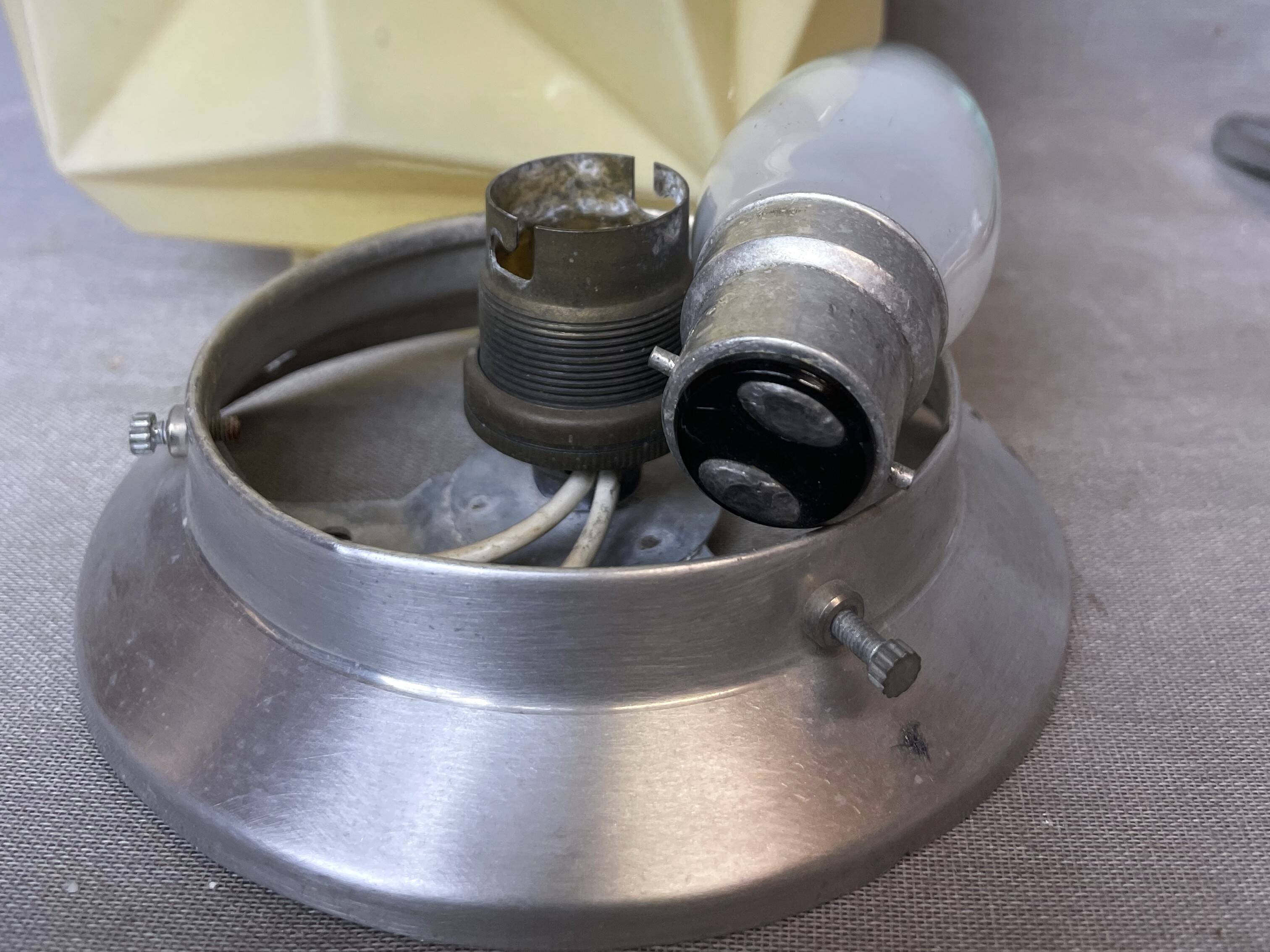 Art Deco style opaline origami flush mount lamp