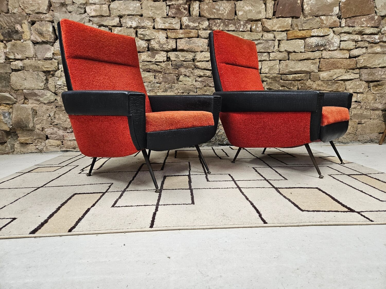 Pair of vintage 70s armchairs