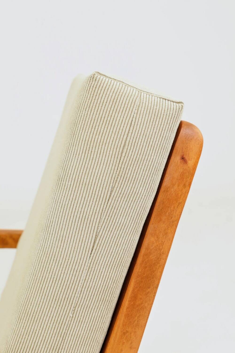 Mid Century Armchair Pastel Olive Cordury Cushion, 1980s